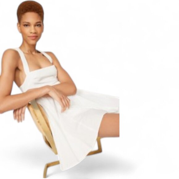 Louna White Tie Back Sleeveless Square Neck Romper | Size Large - Picture 1 of 5